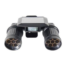 Solar sensor light double head spotlight