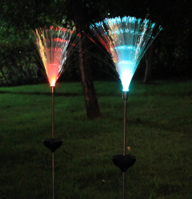 Solar Colorful Fiber Optic Lawn Lights