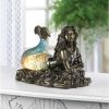 Accent Plus Unique Bronze-Look Mermaid Table Lamp