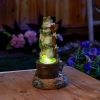 Accent Plus Solar Light-Up Rotating Frog Garden Decor