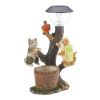 Summerfield Terrace Climbing Cats with Bird Solar Garden Light with Flower Pot