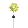 Summerfield Terrace Solar Lighted Garden Stake - Green and Yellow Flower