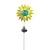 Summerfield Terrace Solar Lighted Garden Stake - Green and Yellow Flower