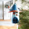 Accent Plus Whimsical Blue Mushroom Birdhouse