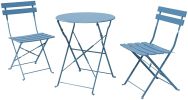 SR Steel Patio Bistro Set, Folding Outdoor Patio Furniture Sets, 3 Piece Patio Set of Foldable Patio Table and Chairs