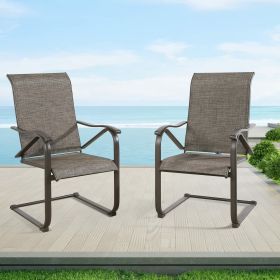 Outdoor Dining Chairs Patio Sling Spring Motion Dining Chairs for Garden, Poolside, Backyard, Porch