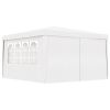 Professional Party Tent with Side Walls 13.1'x13.1' White 90 g/mÂ²