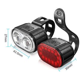 Helmet Road Bike Headlight Tail Light Set