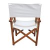 Folding Chair Wooden Director Chair Canvas Folding Chair Folding Chair 2pcs/set populus + Canvas (Color : White)