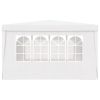 Professional Party Tent with Side Walls 13.1'x13.1' White 90 g/mÂ²