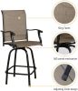 Outdoor 30" Swivel Bar Stools Patio Sling Bar Chairs, Set of Two