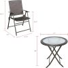 Outdoor 3 Pieces Wicker Folding Bistro Set;  Balcony Table and Chairs Sets;  Garden Backyard Furniture