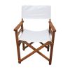 Folding Chair Wooden Director Chair Canvas Folding Chair Folding Chair 2pcs/set populus + Canvas (Color : White)