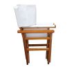 Folding Chair Wooden Director Chair Canvas Folding Chair Folding Chair 2pcs/set populus + Canvas (Color : White)