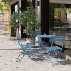 SR Steel Patio Bistro Set, Folding Outdoor Patio Furniture Sets, 3 Piece Patio Set of Foldable Patio Table and Chairs