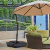 4 Pcs Offset Weighted Cantilever Hanging Patio Heavy Duty Umbrella Stand;  Water & Sand Filled Plastic Base;  Black 284LB