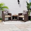 Casual 3 Piece Patio Furniture Set  with Storage Coffee Table