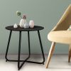 SR Steel Patio Side Table, Weather Resistant Outdoor Round End Table