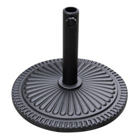 Patio Umbrella Base 18" Outdoor Umbrella Stand Base Market Umbrella Holder for Deck;  Lawn;  Garden;  Pool (Color: Black)