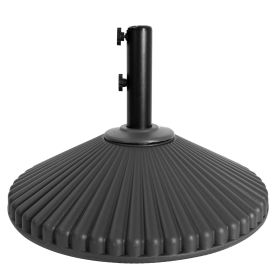 100 lb Patio Umbrella Base 23" Diameter Round Heavy Duty Outdoor Stand Plastic Water and Sand Filled for Deck;  Lawn;  Garden;  Pool;  Market (Color: Black)