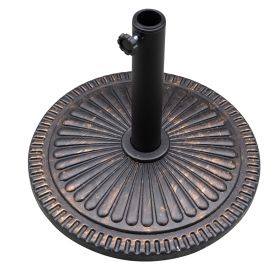 Patio Umbrella Base 18" Outdoor Umbrella Stand Base Market Umbrella Holder for Deck;  Lawn;  Garden;  Pool (Color: Bronze)