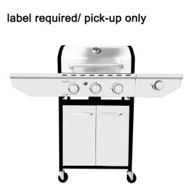 4-Burner Propane Gas Grill with Side Burner, Stainless Steel, Cabinet for BBQ (only for pickup) (Grill Size: 3-burner)