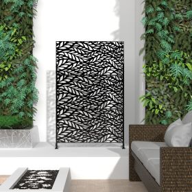 6.5 ft. H x 4 ft. W Laser Cut Metal Privacy Screen, 24"*48"*3 panels (Color: Black, Material: Galvanized steel)