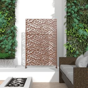 6.5 ft. H x 4 ft. W Laser Cut Metal Privacy Screen, 24"*48"*3 panels (Color: BROWN, Material: Galvanized steel)