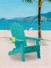 TALE Folding Adirondack Chair with Pullout Ottoman with Cup Holder, Oversized, Poly Lumber,  for Patio Deck Garden, Backyard Furniture, Easy to Instal