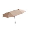 15FT Patio Double-Sided Umbrella with Solar LED Lights, Outdoor Market Umbrella with 48 Solar Powered LED Lights & Crank