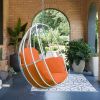 Hanging Egg Chair, Hammock Swing Chair with Hanging Kit, Egg-Shaped Hammock Swing Chair Single Seat for Indoor, Outdoor Bedroom, Patio, Garden, Alumin