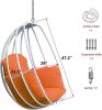 Hanging Egg Chair, Hammock Swing Chair with Hanging Kit, Egg-Shaped Hammock Swing Chair Single Seat for Indoor, Outdoor Bedroom, Patio, Garden, Alumin