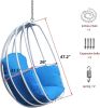 Hanging Egg Chair, Hammock Swing Chair with Hanging Kit, Egg-Shaped Hammock Swing Chair Single Seat for Indoor, Outdoor Bedroom, Patio, Garden, Alumin