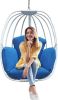 Hanging Egg Chair, Hammock Swing Chair with Hanging Kit, Egg-Shaped Hammock Swing Chair Single Seat for Indoor, Outdoor Bedroom, Patio, Garden, Alumin