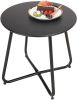 SR Steel Patio Side Table, Weather Resistant Outdoor Round End Table