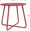 SR Steel Patio Side Table, Weather Resistant Outdoor Round End Table