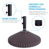 100 lb Patio Umbrella Base 23" Diameter Round Heavy Duty Outdoor Stand Plastic Water and Sand Filled for Deck;  Lawn;  Garden;  Pool;  Market