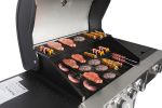 4-Burner Propane Gas Grill with Side Burner, Stainless Steel, Cabinet for BBQ (only for pickup)