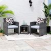 Casual 3 Piece Patio Furniture Set  with Storage Coffee Table