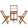 3 Piece Folding Bistro Set Solid Acacia Wood