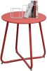 SR Steel Patio Side Table, Weather Resistant Outdoor Round End Table