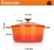 COOKWIN Enameled Cast Iron Dutch Oven with Self Basting Lid;  Enamel Coated Cookware Pot 4.5QT